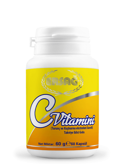 Ersağ C Vitamini Kapsül (Turunç ve Kuşburnu Ekstreleri İlaveli)
