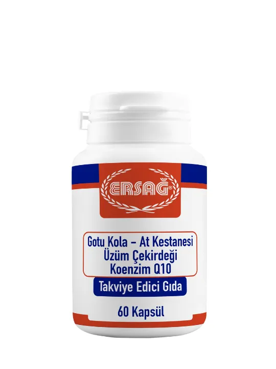 Ersağ Gotu Kola, At Kestanesi, Üzüm Çekirdeği, Koenzim Q10 - Görsel 1