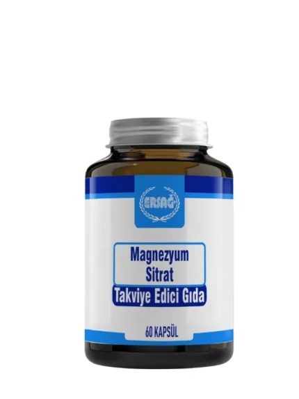 Ersağ Magnezyum Sitrat 250 mg – Magnezyum takviyesi, 3 kapsülde %66,66 BRD içeriğiyle destek sağlayan ürün görseli